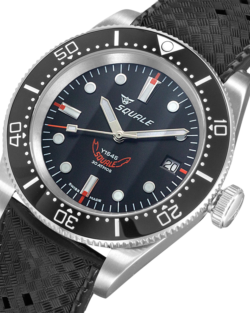 Squale 1545 Black Rubber