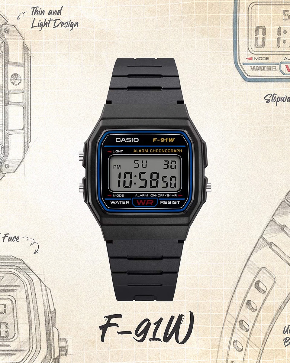 Casio Vintage F-91W-1YEG