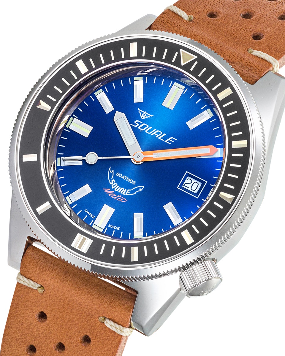 Squale Matic Dark Blue Leather