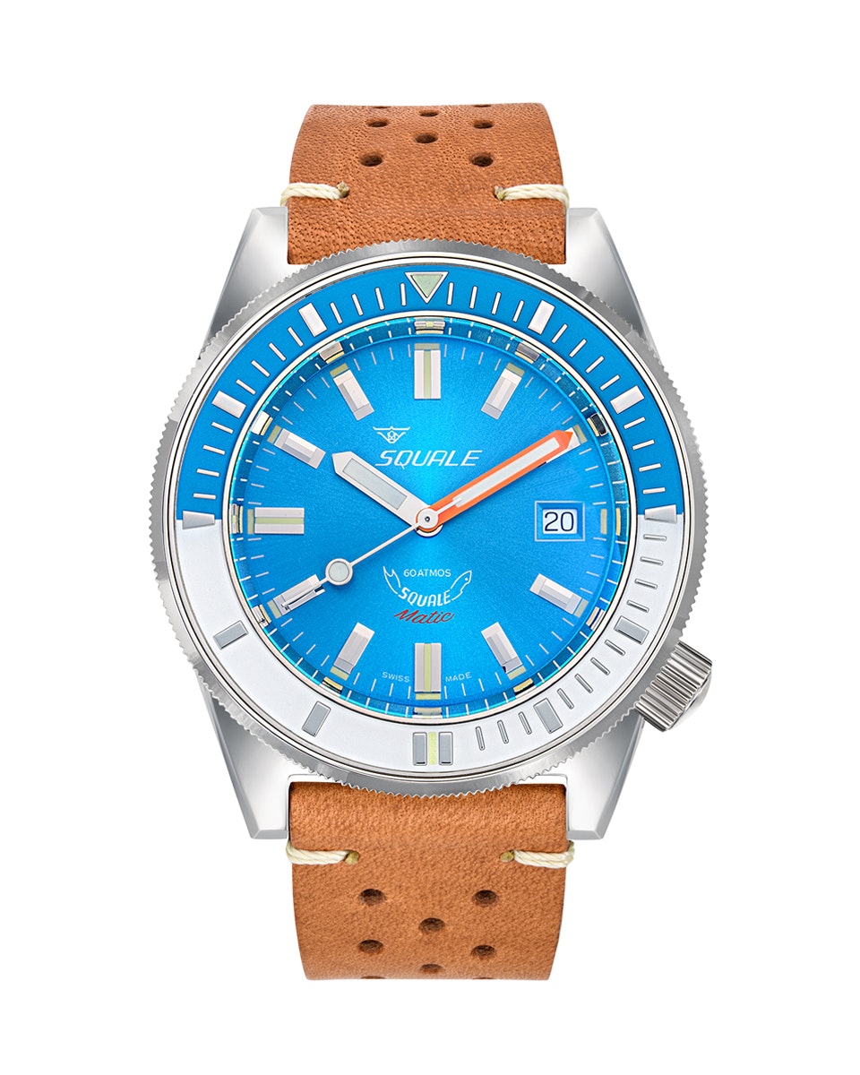 Squale Matic Light Blue Leather