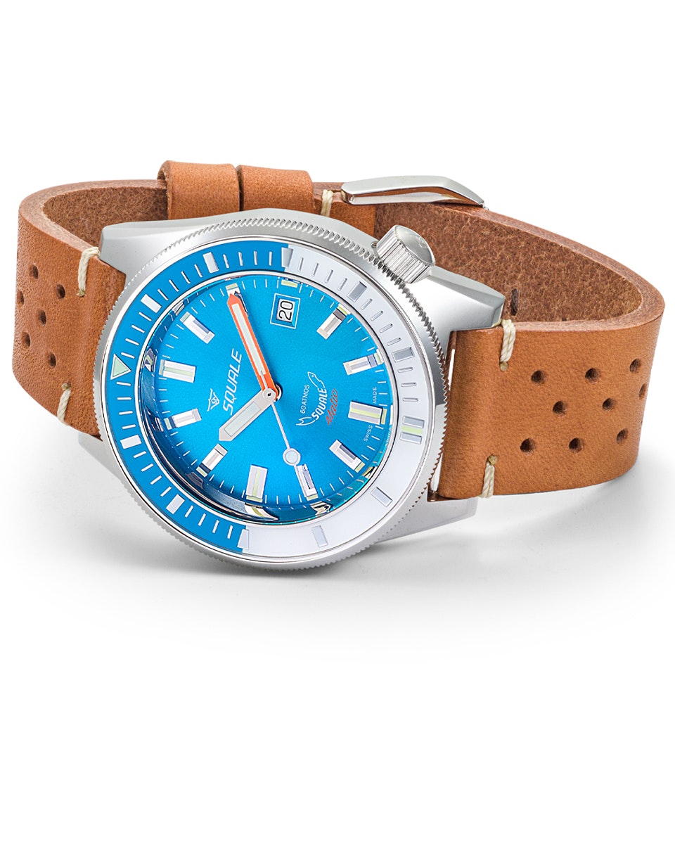 Squale Matic Light Blue Leather